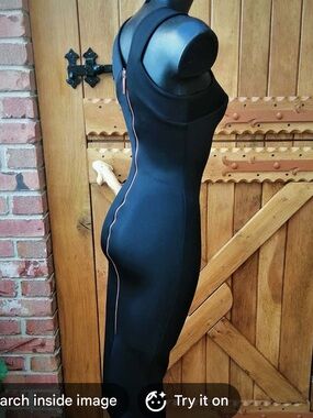 Ted Baker Black Bodycon Dress with Rose-Gold Zipper